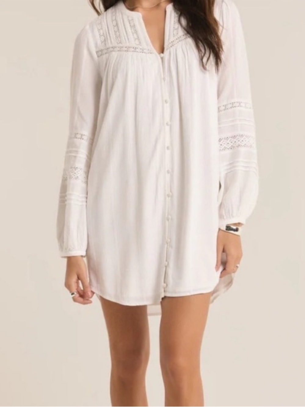 NWT Z Supply Jude Peasant Dress w/ Crochet Large